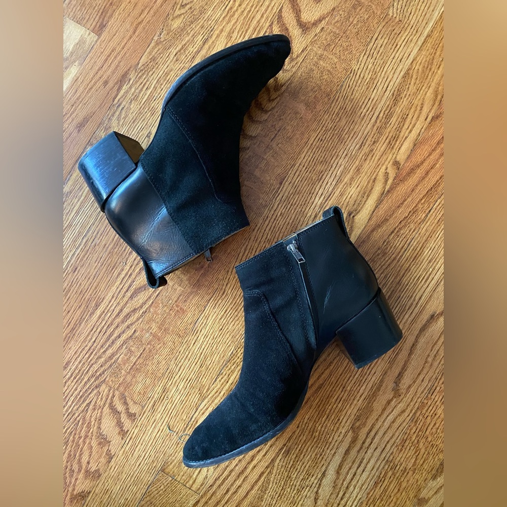 Madewell Black Leather Two tone bootie